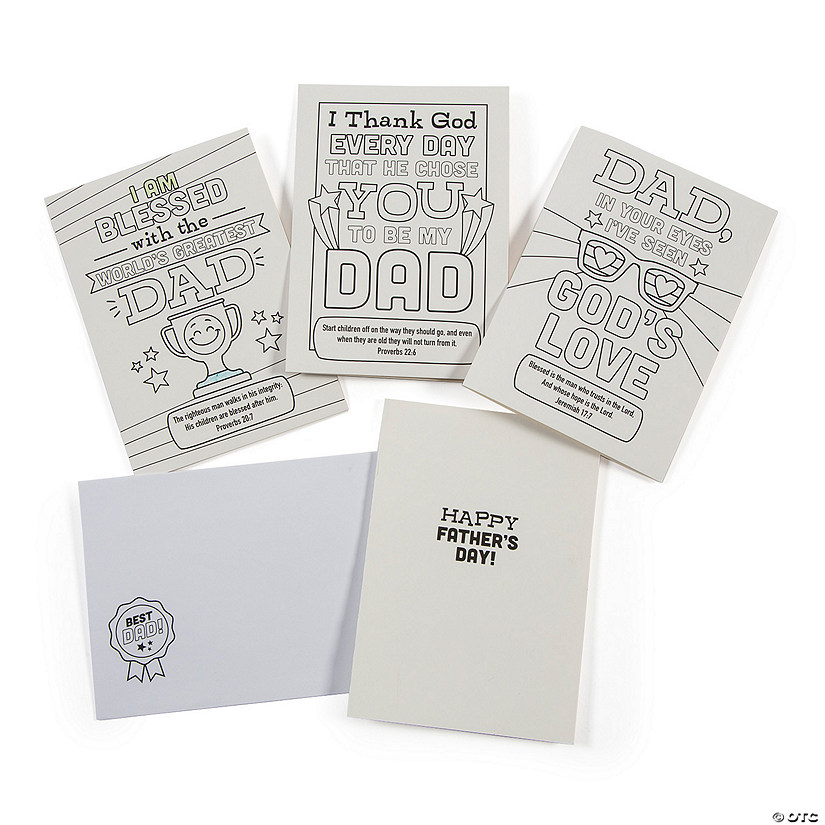 Color Your Own Faith Father&#8217;s Day Cards - 12 Pc. Image