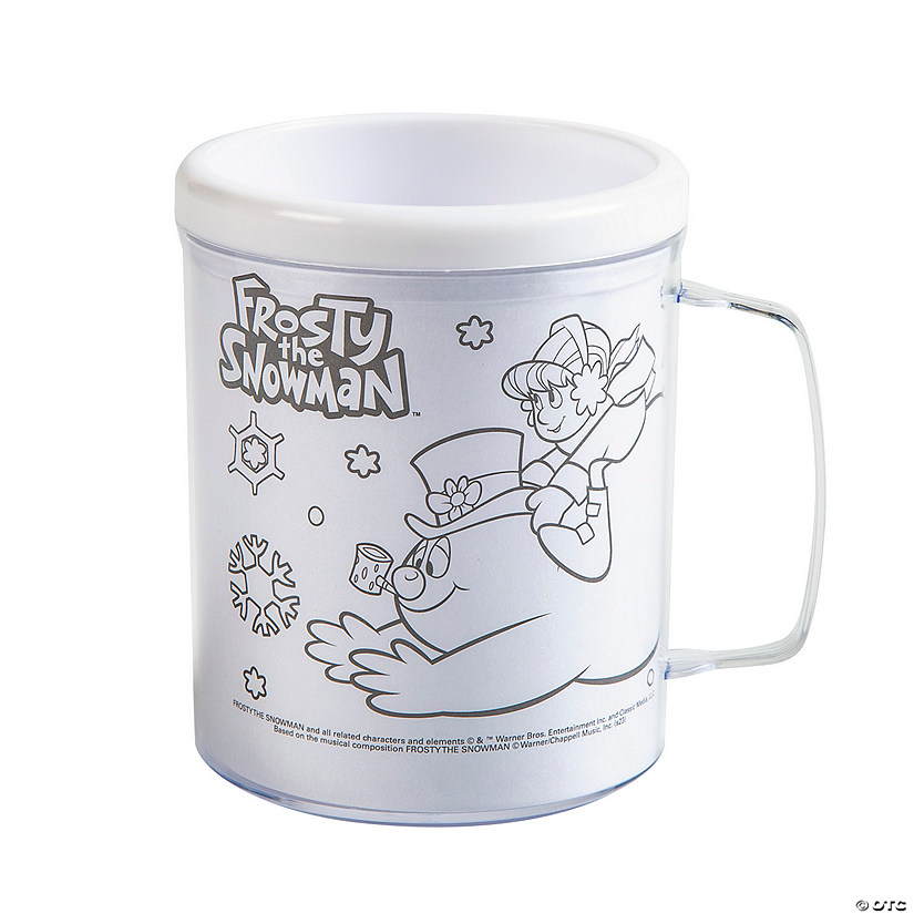 Color Your Own Frosty the Snowman&#8482; Reusable BPA-Free Plastic Mugs - 12 Ct. Image