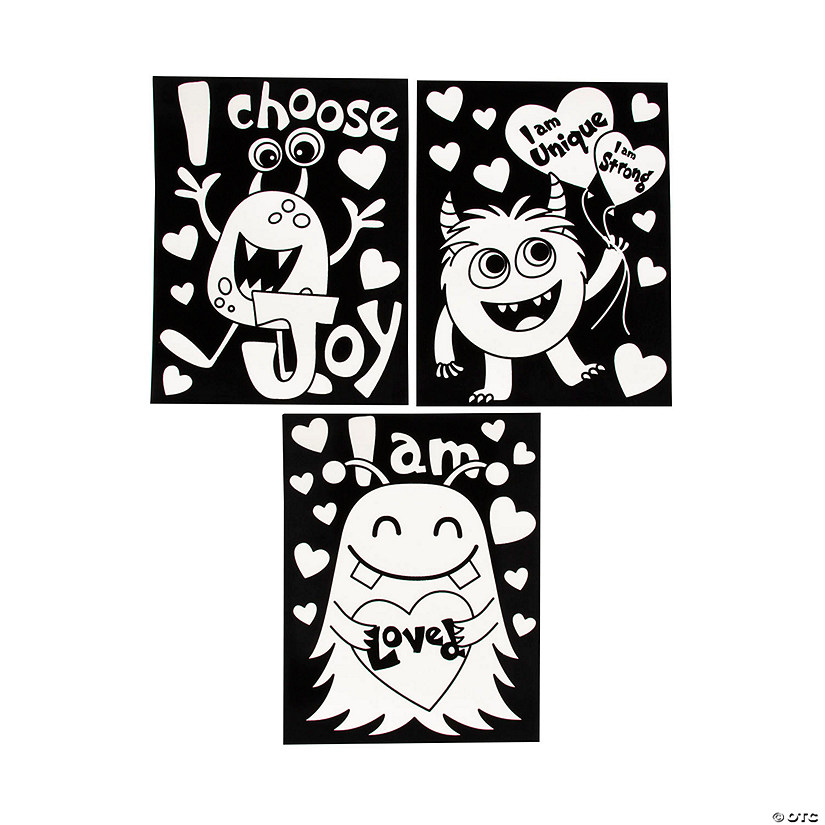 Color Your Own Fuzzy Affirmation Posters Image