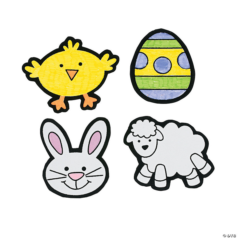 Color Your Own! Fuzzy Easter Magnets - 12 Pc. Image