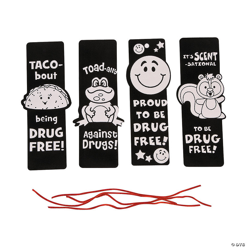 Color Your Own Fuzzy Red Ribbon Week Bookmarks - 12 Pc. Image