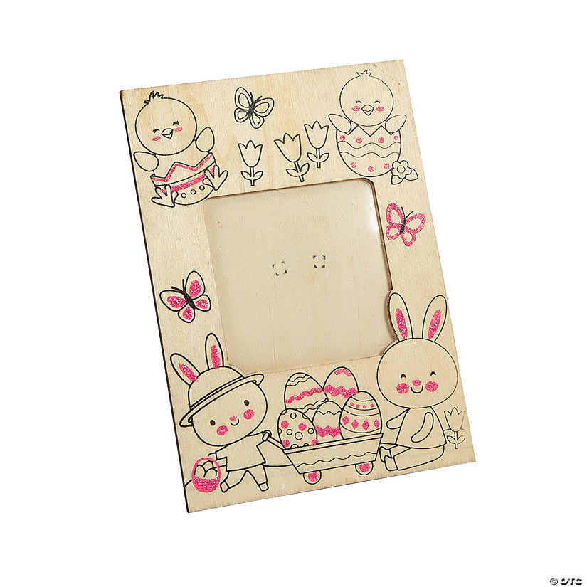 Color Your Own Glitter Easter Picture Frames &#8211; 12 Pc. Image
