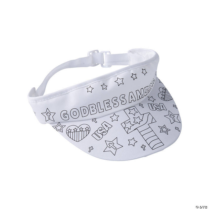 Color Your Own God Bless America Visors - 12 Pc. Image