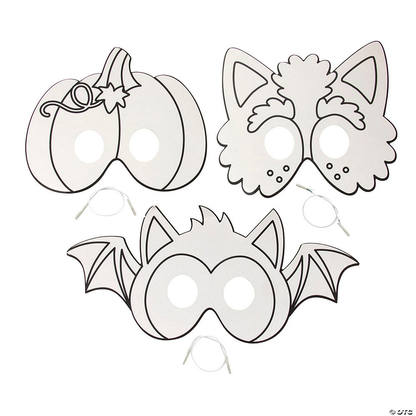 Color Your Own Halloween Character Masks - 12 Pc. Image