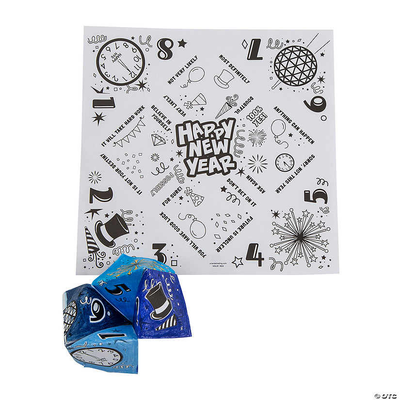 Color Your Own Happy New Year Paper Fortune Teller Games - 12 Pc. Image