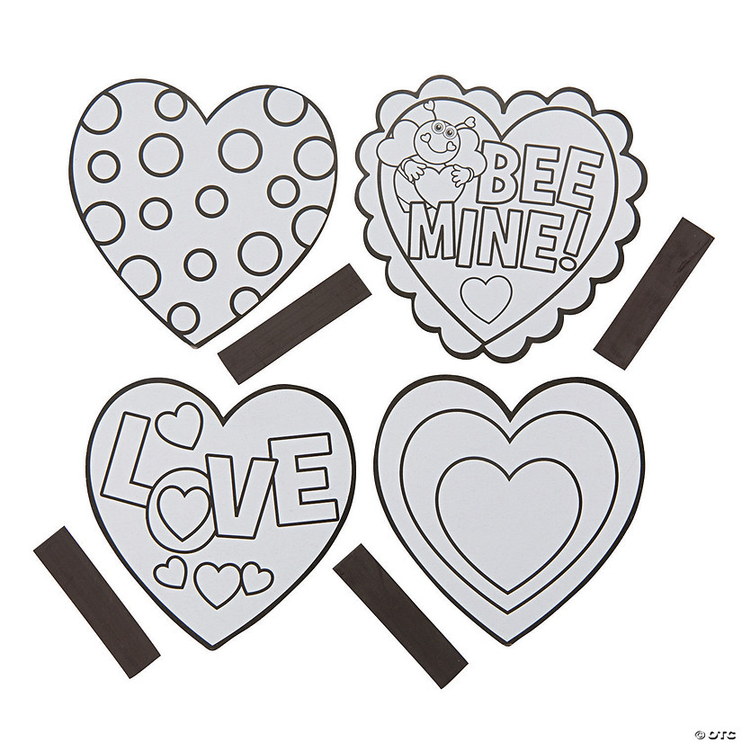 Color Your Own Heart Magnets - 12 Pc. Image