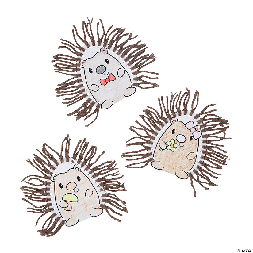 Color Your Own Hedgehog Lacing Card Craft Kit - Makes 12. Image