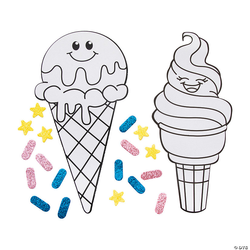 Color Your Own Ice Cream Cones Craft Kit - Makes 12 Image