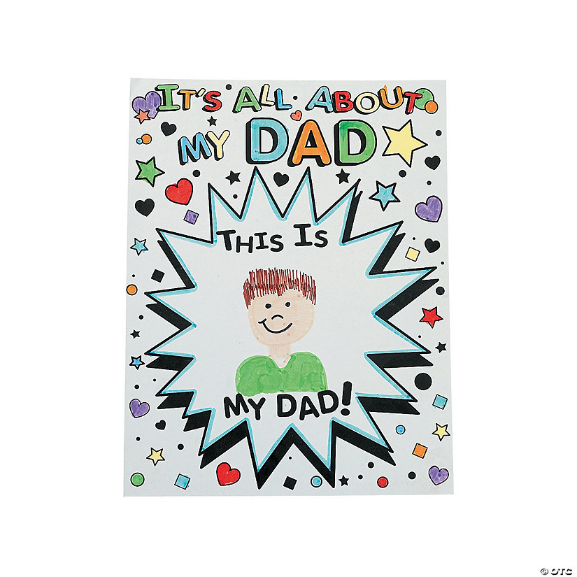 Color Your Own It&#8217;s All About My Dad Giant Father&#8217;s Day Cards - 12 Pc. Image