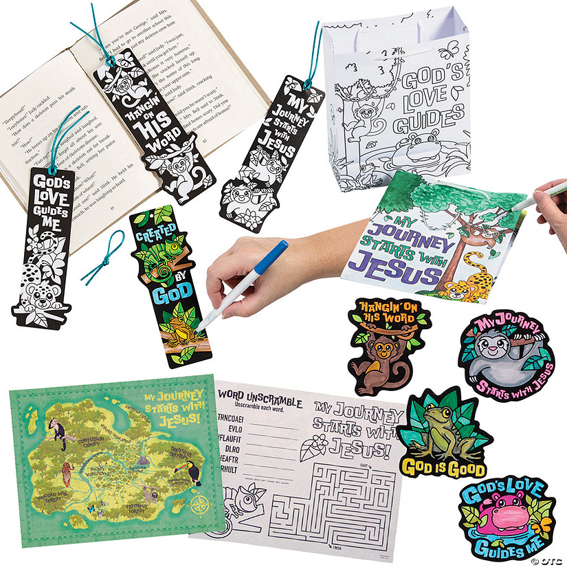 Color Your Own Jungle VBS Craft Kit Assortment - Makes 96 Image