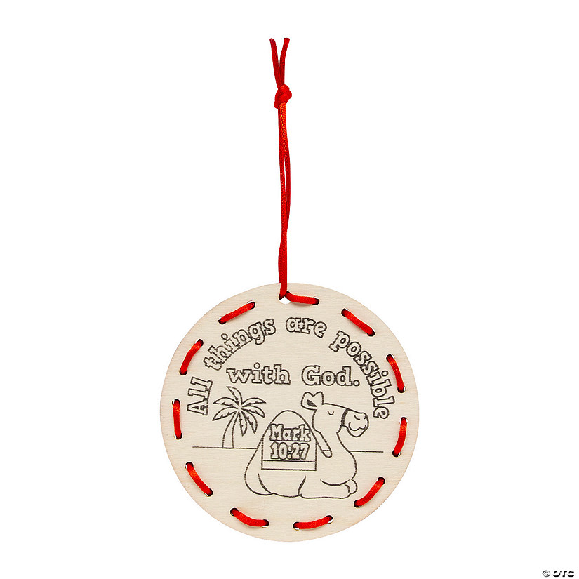 Color Your Own Mark 10 Lacing Ornaments - 12 Pc. Image