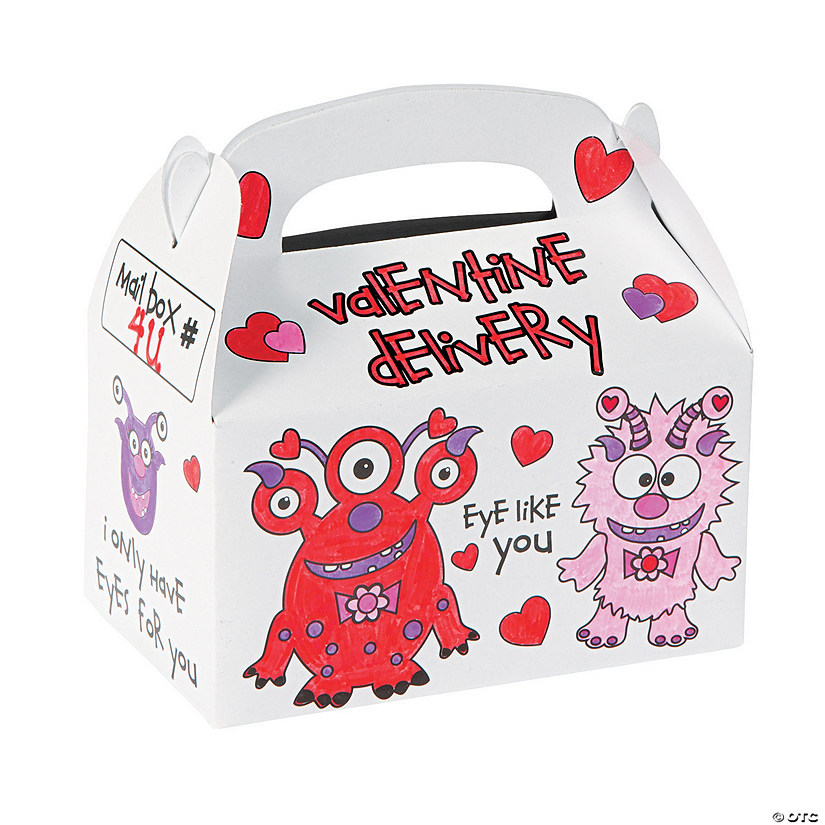 Color Your Own Monster Valentine Boxes - 12 Pc. Image