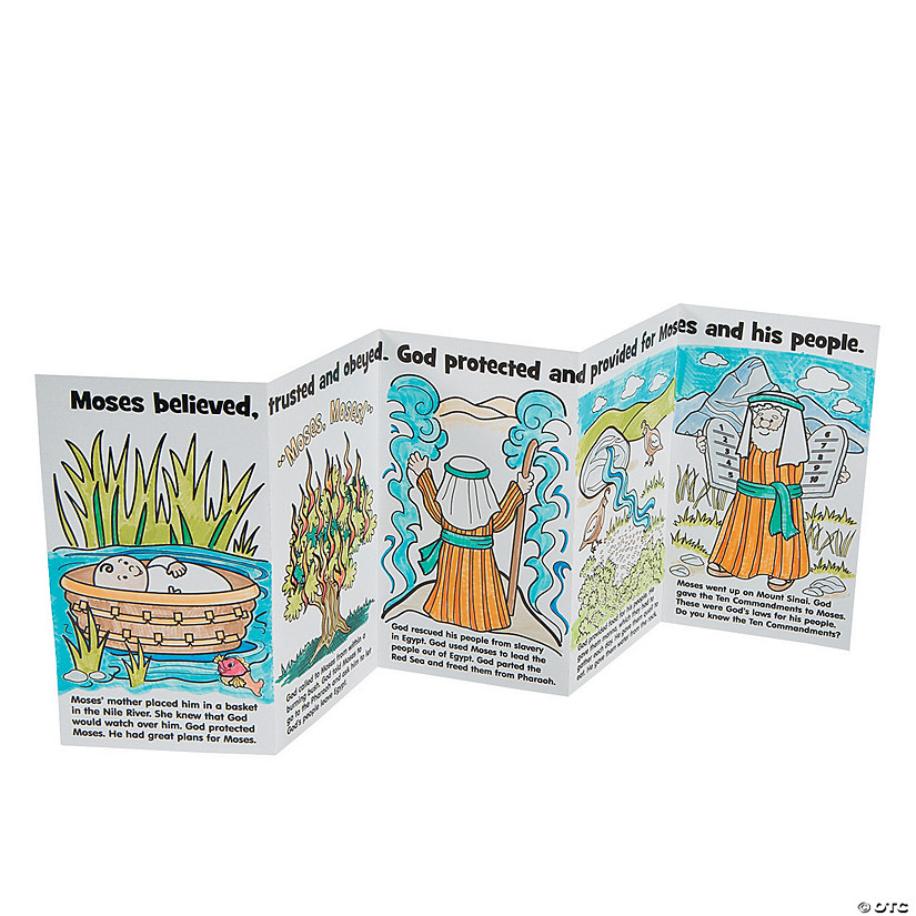 Color Your Own Moses Story Books - 12 Pc. Image