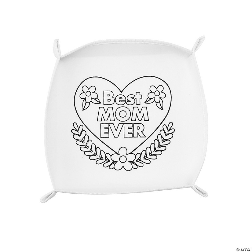 Color Your Own Mother&#8217;s Day Catchall Tray - 12 Pc. Image