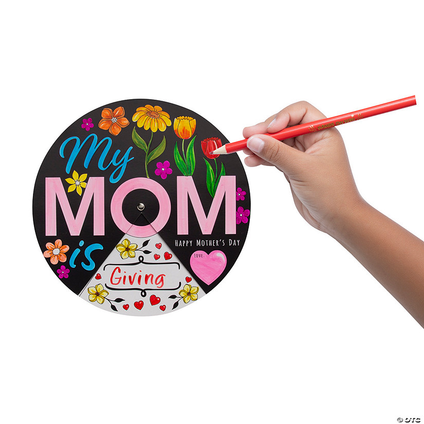 Color Your Own Mother&#8217;s Day Wheel Craft Kit - Makes 12 Image