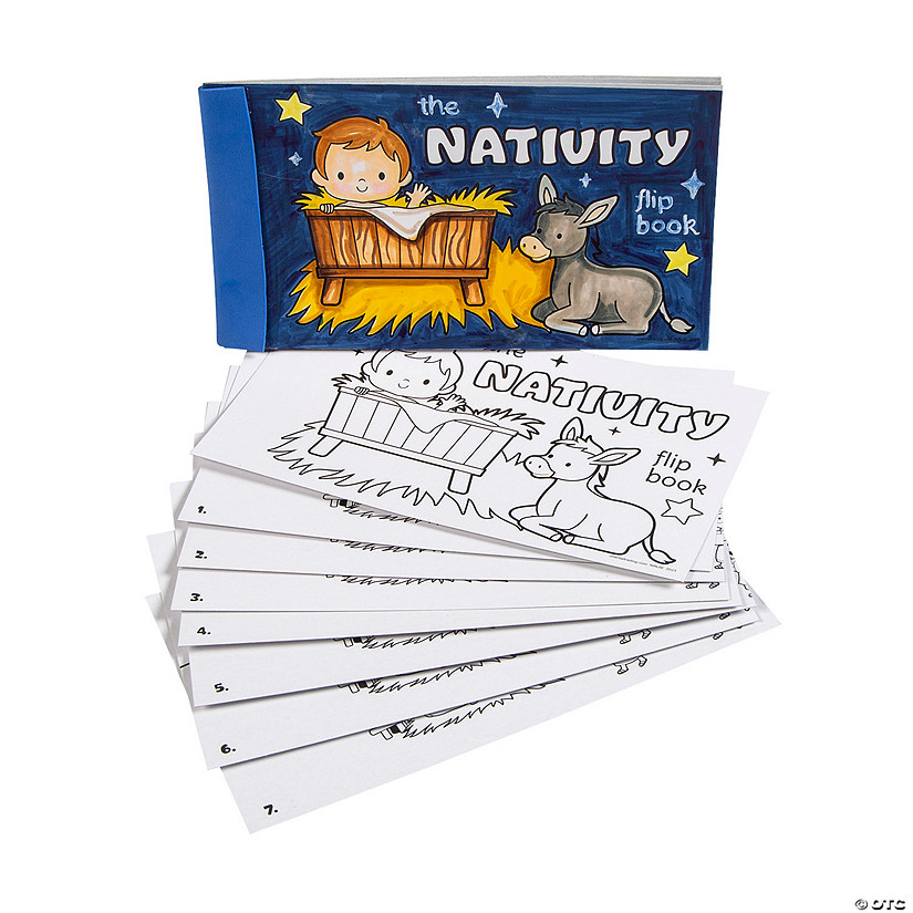 Color Your Own Nativity Flip Books - Makes 12 Image