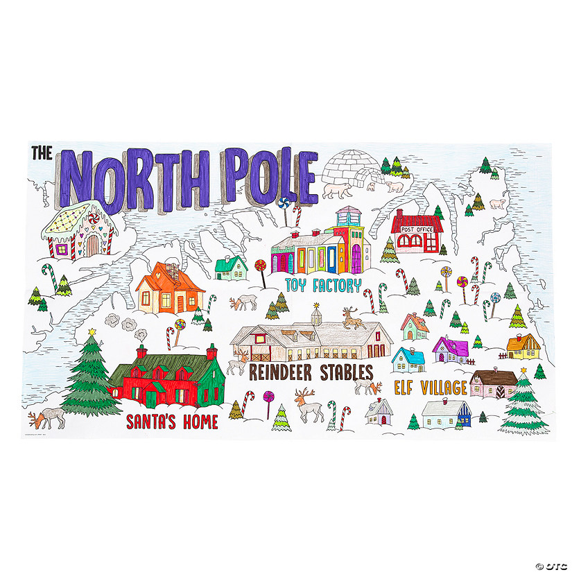Color Your Own North Pole Map Image