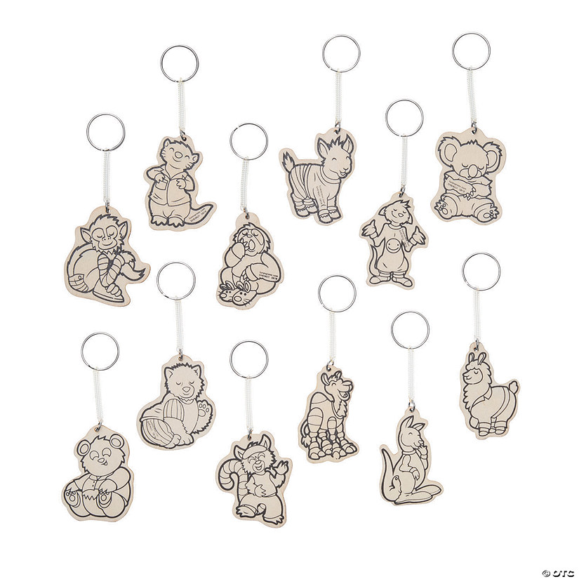Color Your Own Pajama Crew Collectable Keychains - 12 Pc. Image