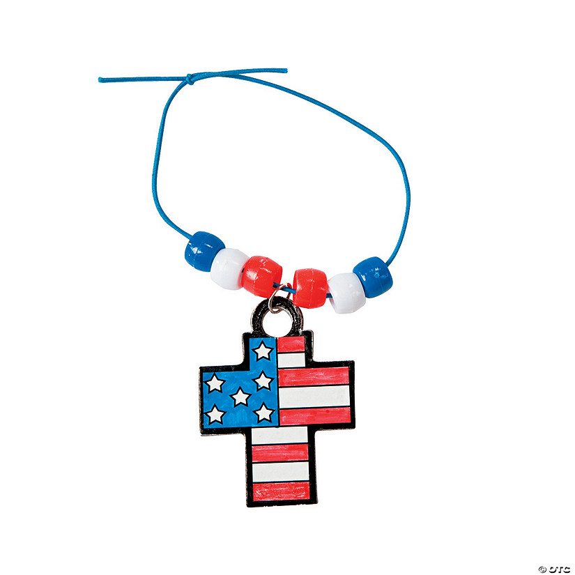 Color Your Own Patriotic Cross Charm Bracelets Image