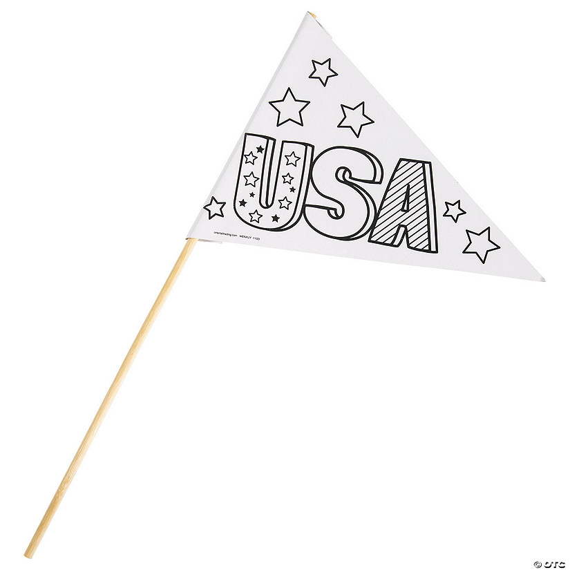 Color Your Own Patriotic Pennant Flags - 24 Pc. Image