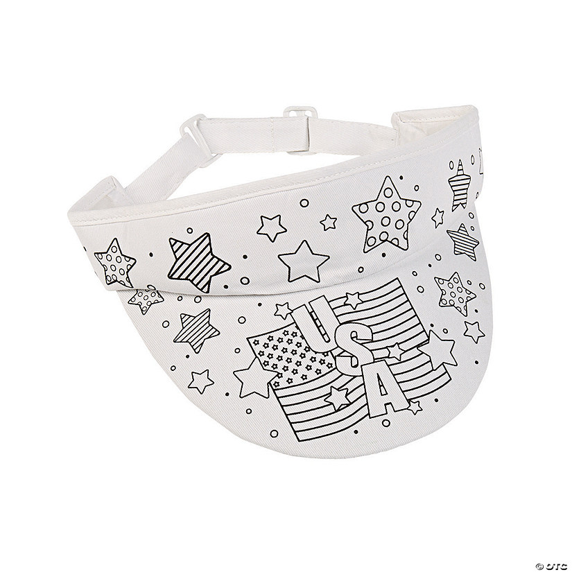 Color Your Own Patriotic Visors - 12 Pc. Image