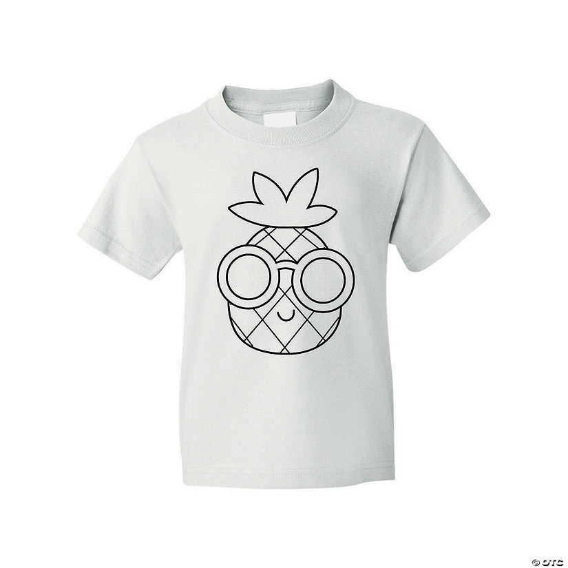 Color Your Own Pineapple Youth T-Shirt Image