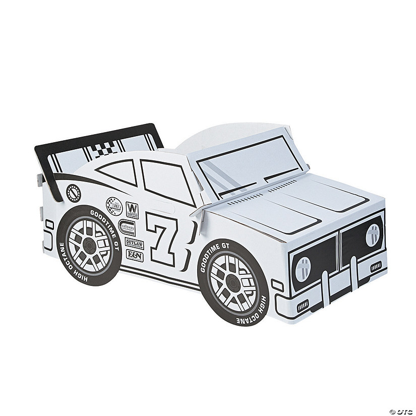 Color Your Own Race Car Box Costume Image