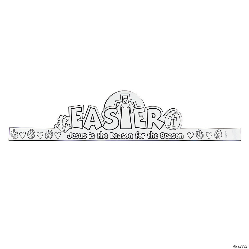 Color Your Own Religious Easter Jesus Is the Reason Crowns - 12 Pc. Image