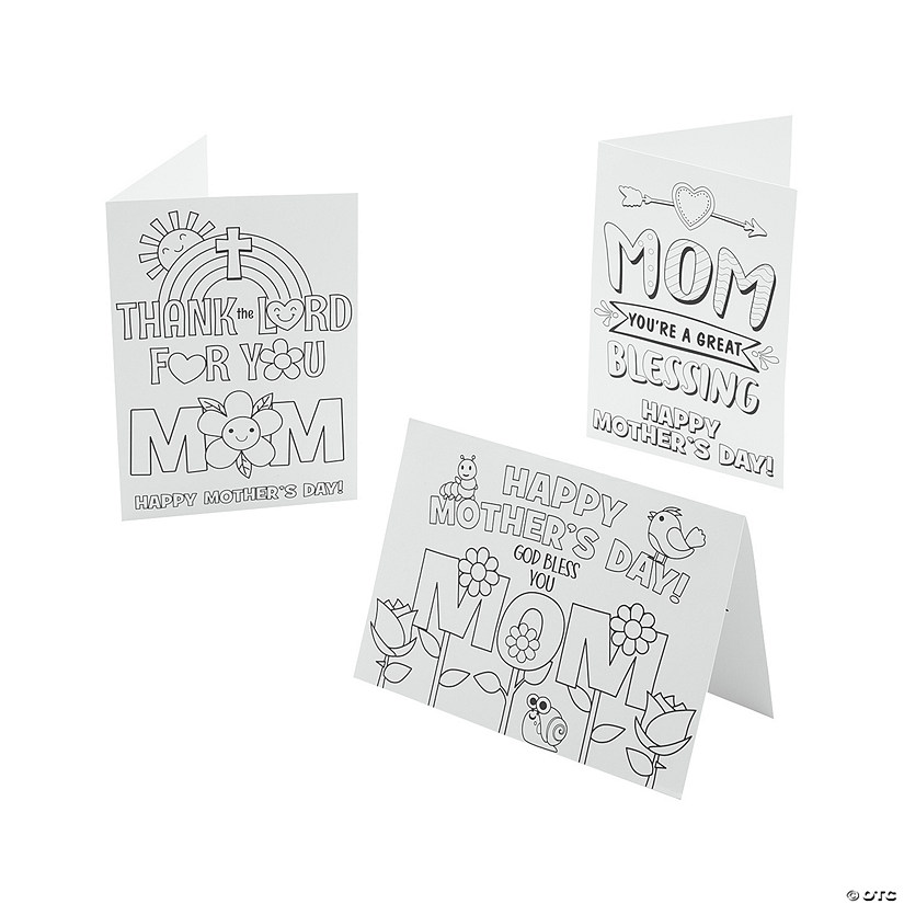 Color Your Own Religious Mother&#8217;s Day Cards &#8211; 12 Pc. Image