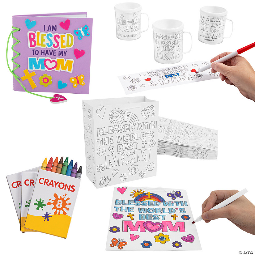 Color Your Own Religious Mother&#8217;s Day Craft Assortment - Makes 36 Image