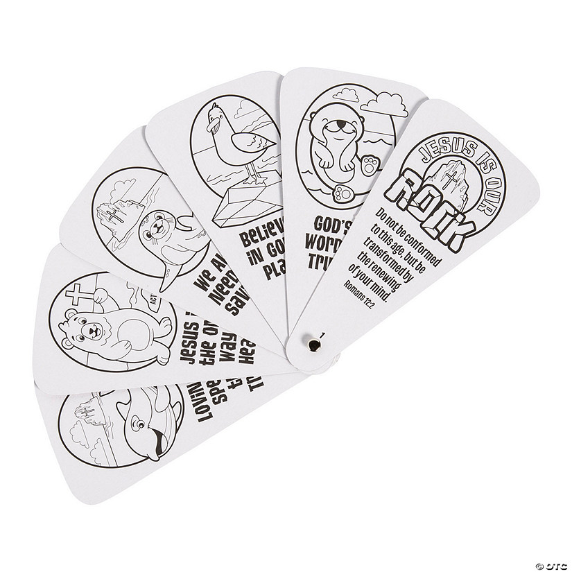 Color Your Own Rocky Beach VBS Fans - 12 Pc. Image