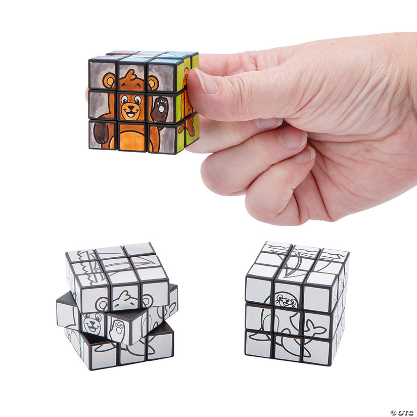 Color Your Own Rocky Beach VBS Mini Puzzle Cubes - 12 Pc. Image