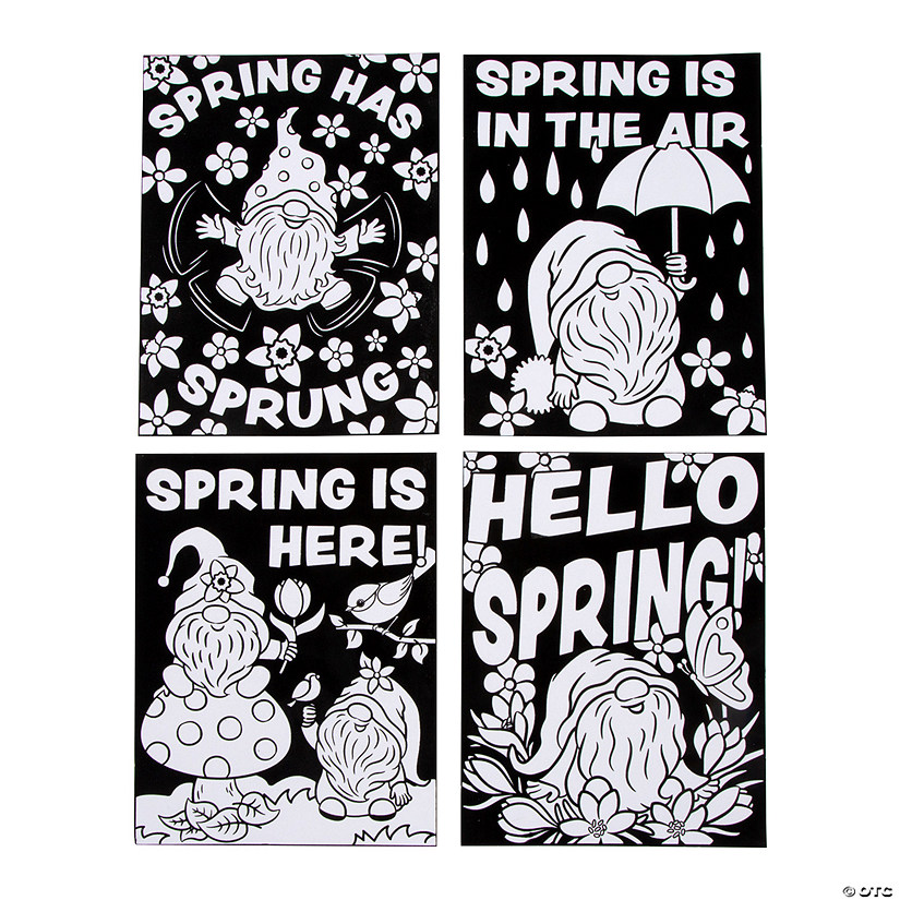 Color Your Own Spring Gnome Fuzzy Posters - 12 Pc. Image