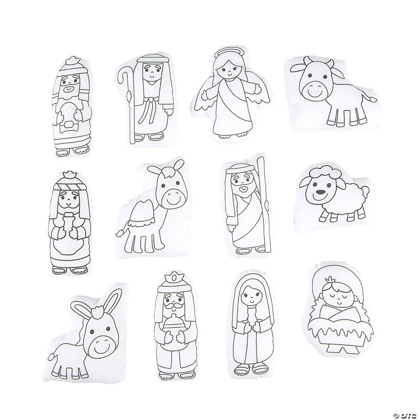 Color Your Own Stuffed Nativity Characters - 12 Pc. Image