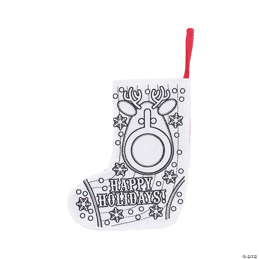 Color Your Own Ugly Sweater Christmas Stockings - 12 Pc. Image