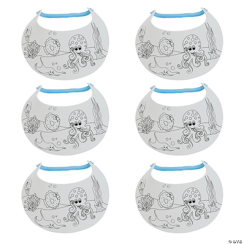 Color Your Own Under the Sea Visors - 6 Pc. Image