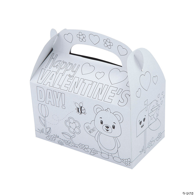 Color Your Own Valentine Boxes - 12 Pc. Image