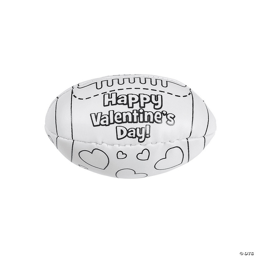 Color Your Own Valentine Footballs - 12 Pc. Image