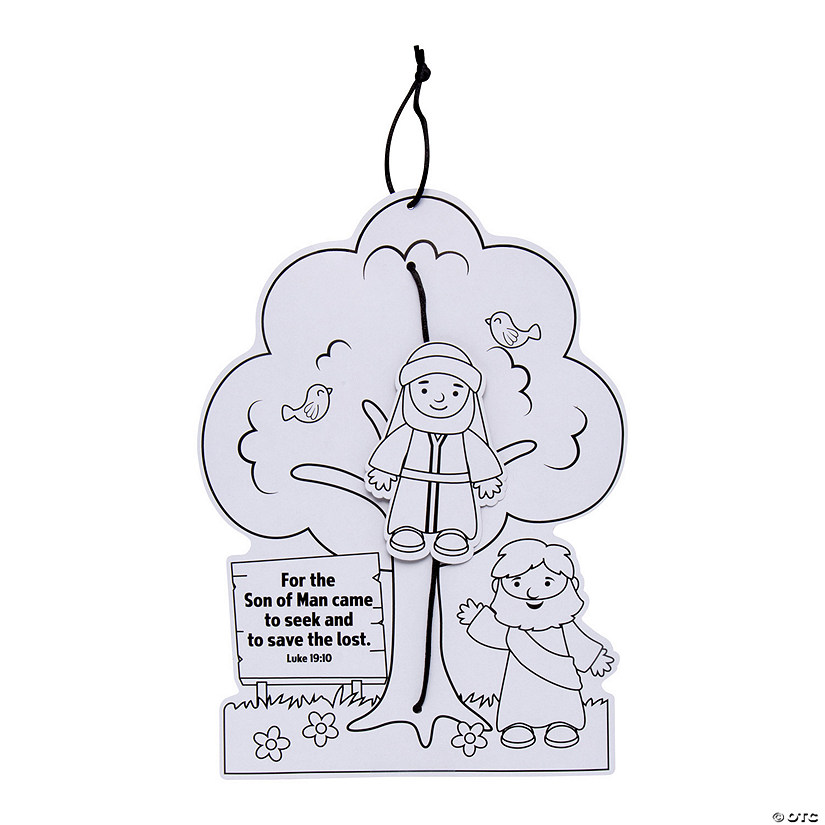 Color Your Own Zacchaeus Story Craft Kit - Makes 12 Image
