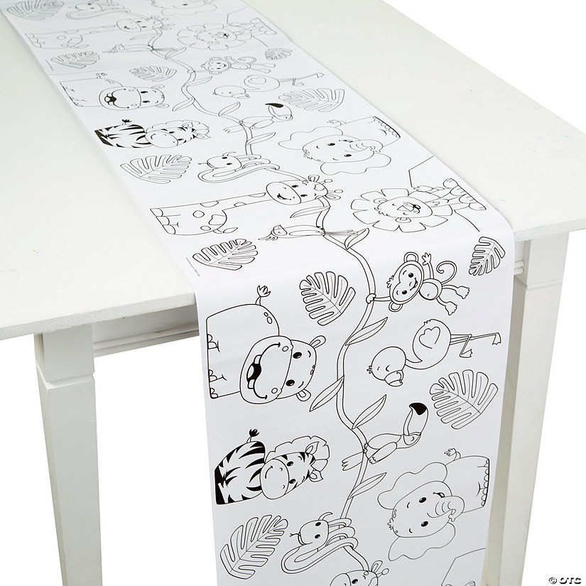 Color Your Own Zoo Animal Table Runner Image