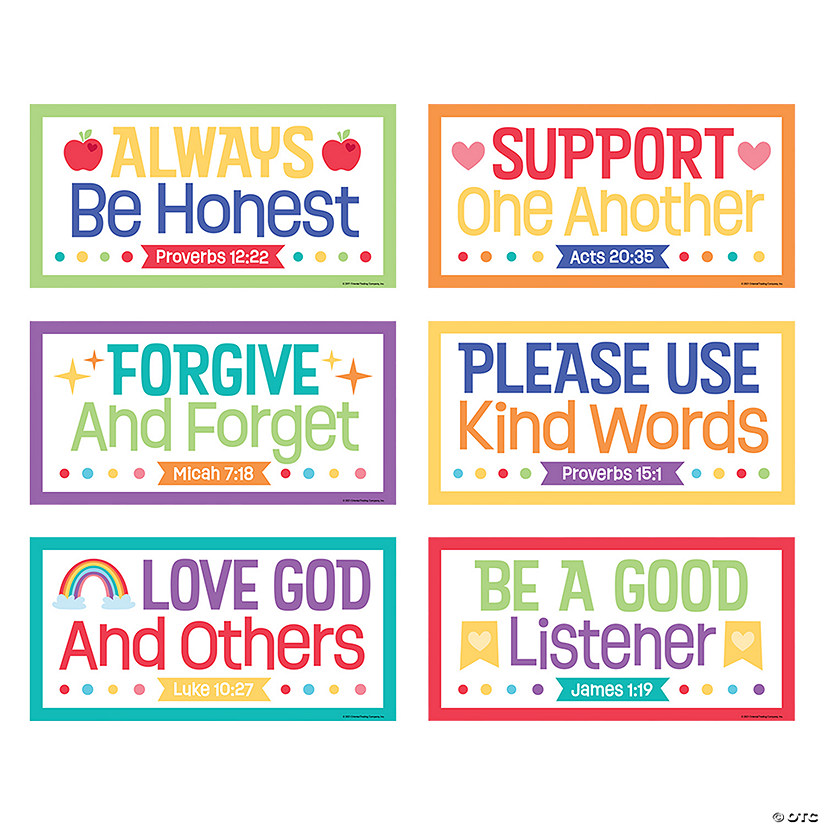 Colorful Bible Classroom Rules Poster Set - 6 Pc. Image