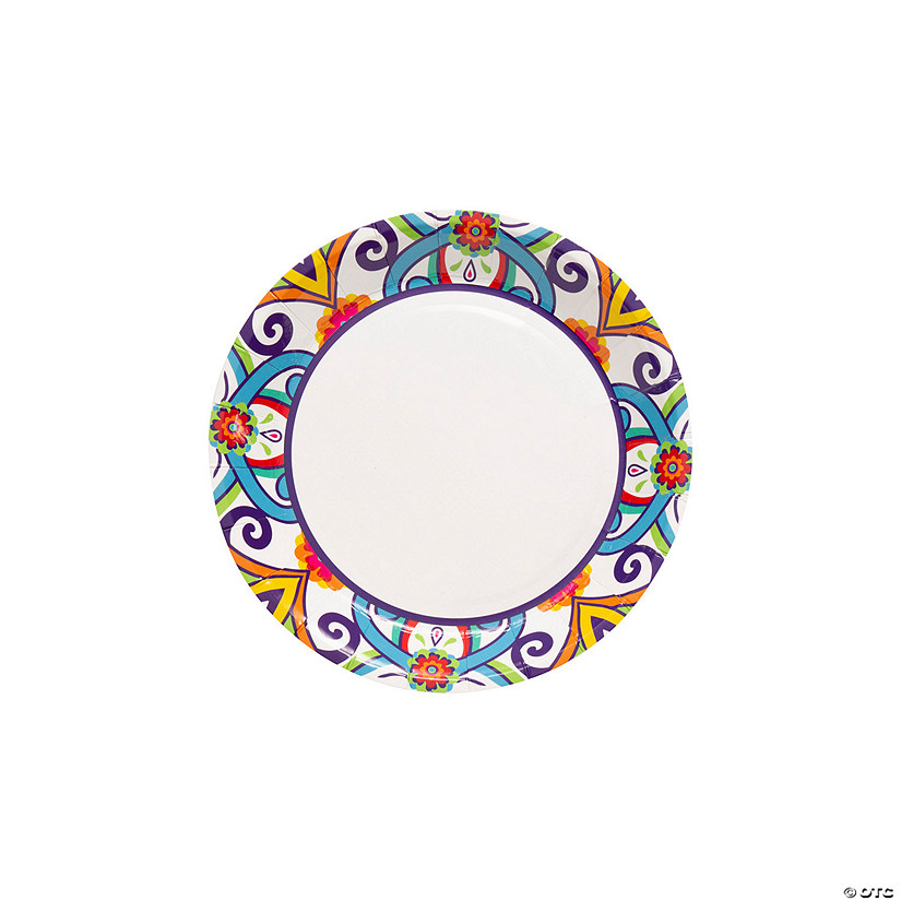 Colorful Fiesta Paper Dessert Plates - 8 Pc. Image