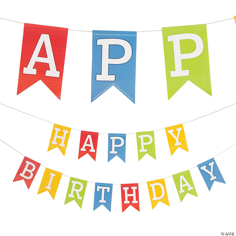Colorful Happy Birthday Pennant Banner Image