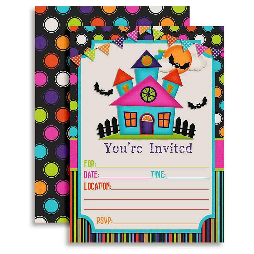 Colorful Haunted House Invitations 40pc. by AmandaCreation Image