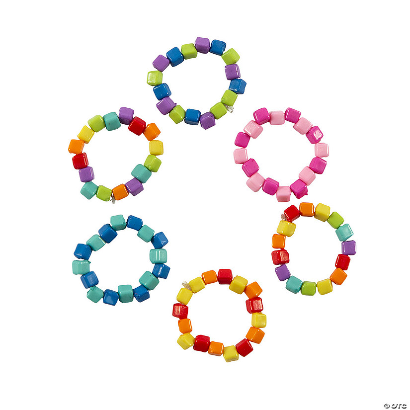 Colorful Seed Bead Rings - 24 Pc. Image