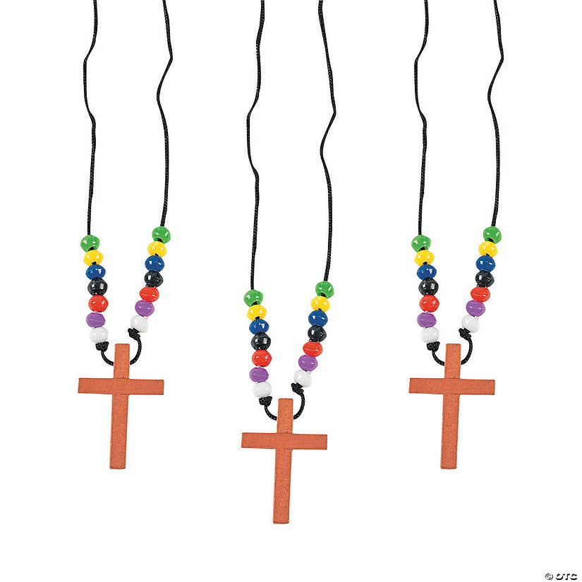 Colors of Faith Cross Necklaces - 12 Pc. Image