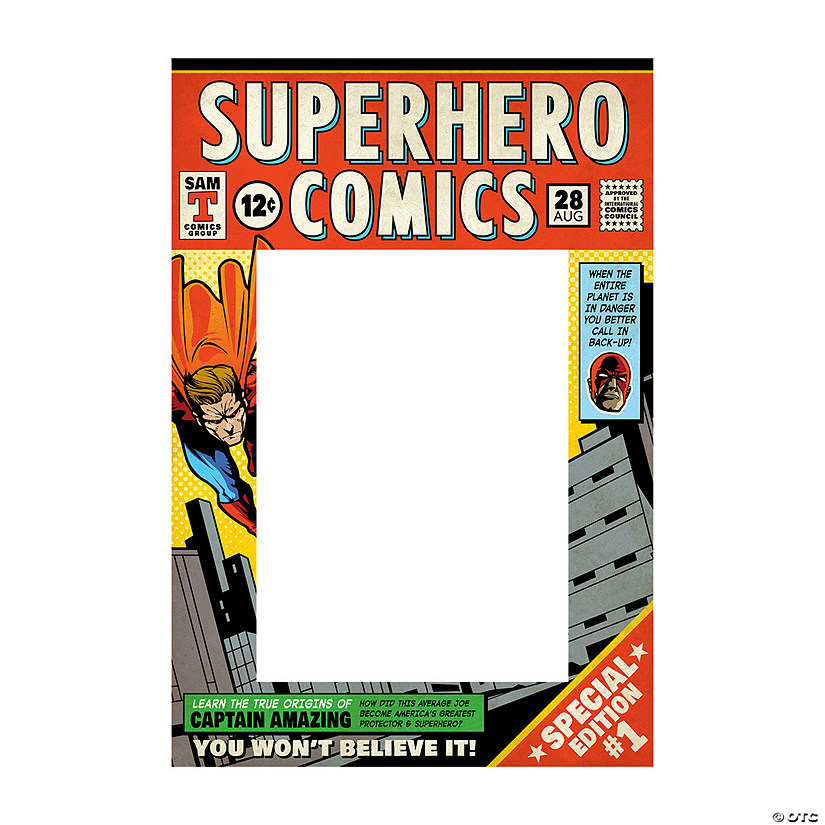 Comic Superhero Photo Booth Frame Image