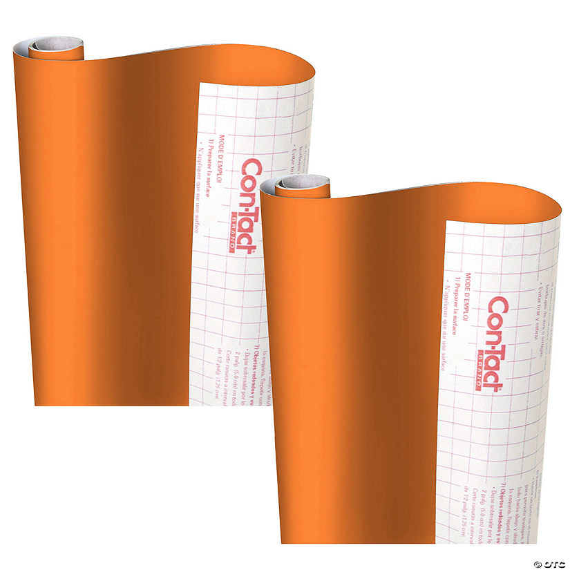 Con-Tact Brand Creative Covering Adhesive Covering, Orange, 18" x 16 ft, Pack of 2 Image