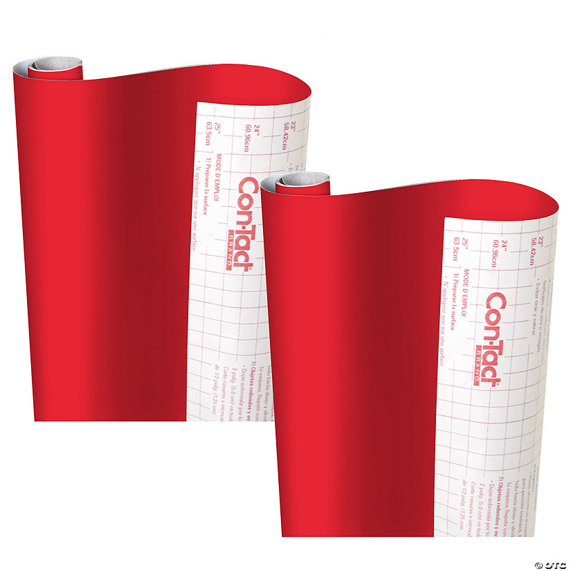 Con-Tact Brand Creative Covering Adhesive Covering, Red, 18" x 16 ft, 2 Rolls Image