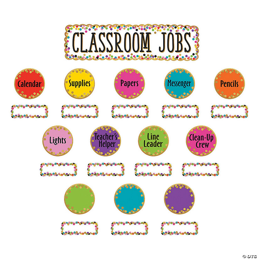 Confetti Classroom Jobs Mini Bulletin Board Set - 49 Pc. Image